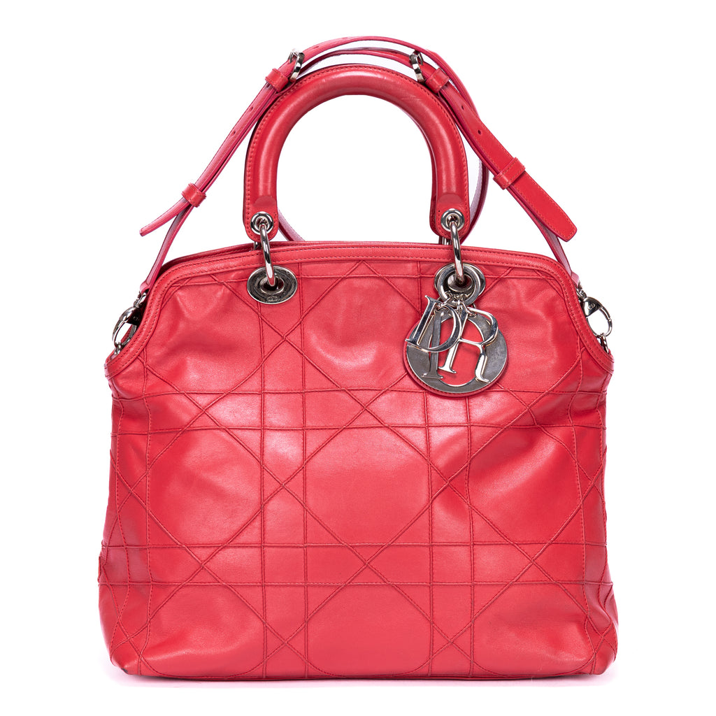 Handbag Granville Pink Quilted Pebbled Leather