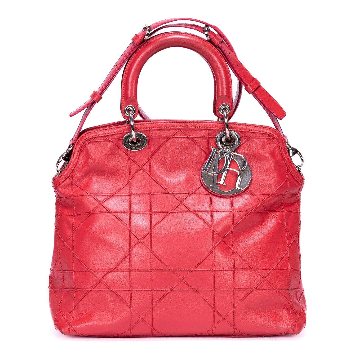 Handbag Granville Pink Quilted Pebbled Leather