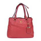 Sac porté épaule Cabas bandoulière fourre-tout en cuir Vitello Phenix rouge