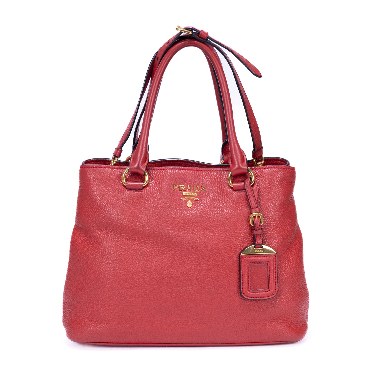 Sac porté épaule Cabas bandoulière fourre-tout en cuir Vitello Phenix rouge