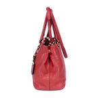 Sac porté épaule Cabas bandoulière fourre-tout en cuir Vitello Phenix rouge