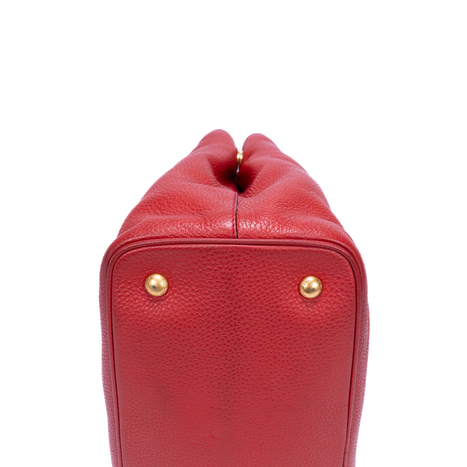 Sac porté épaule Cabas bandoulière fourre-tout en cuir Vitello Phenix rouge