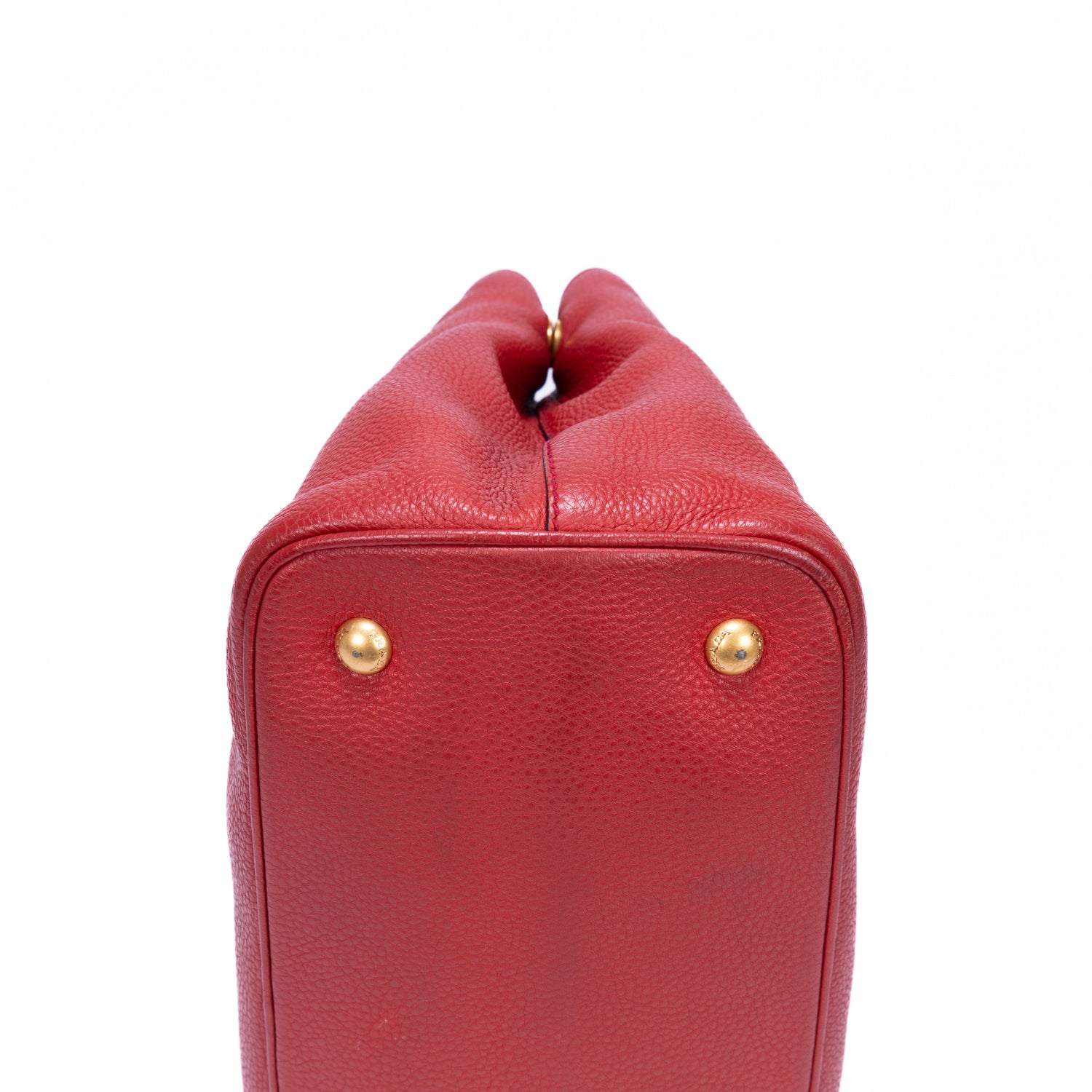 Sac porté épaule Cabas bandoulière fourre-tout en cuir Vitello Phenix rouge
