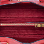 Sac porté épaule Cabas bandoulière fourre-tout en cuir Vitello Phenix rouge
