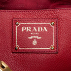 Sac porté épaule Cabas bandoulière fourre-tout en cuir Vitello Phenix rouge