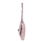 Bolso de hombro de cristal Cloque rosa de piel Nappa Gaufre