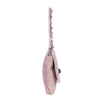 Bolso de hombro de cristal Cloque rosa de piel Nappa Gaufre