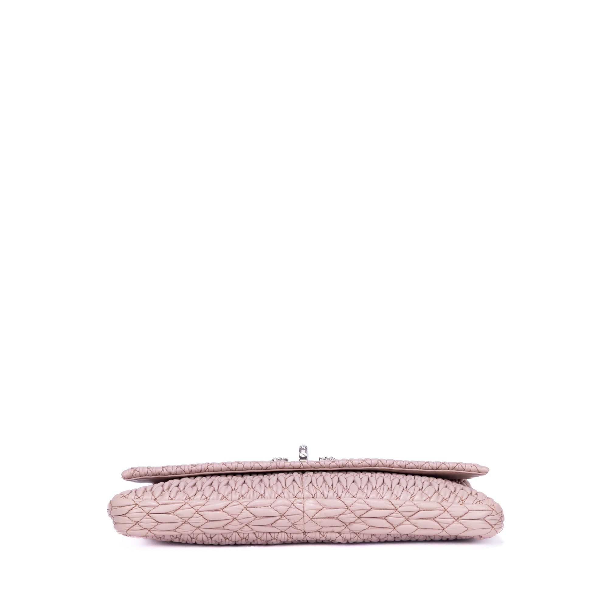 Shoulder Bag Crystal Cloque Pink Nappa Gaufre Leather