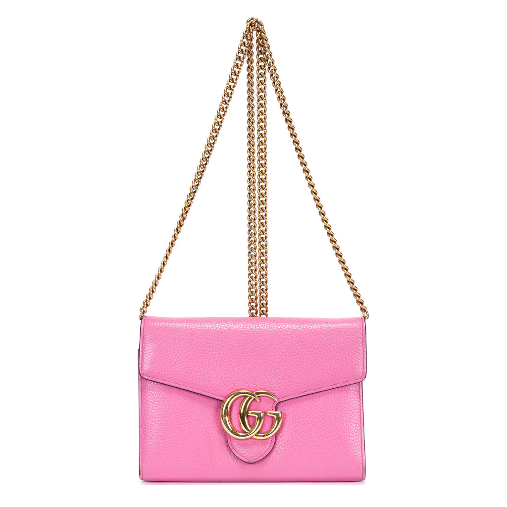 Shoulder Bag Marmont Wallet On Chain Pink Pebbled Leather