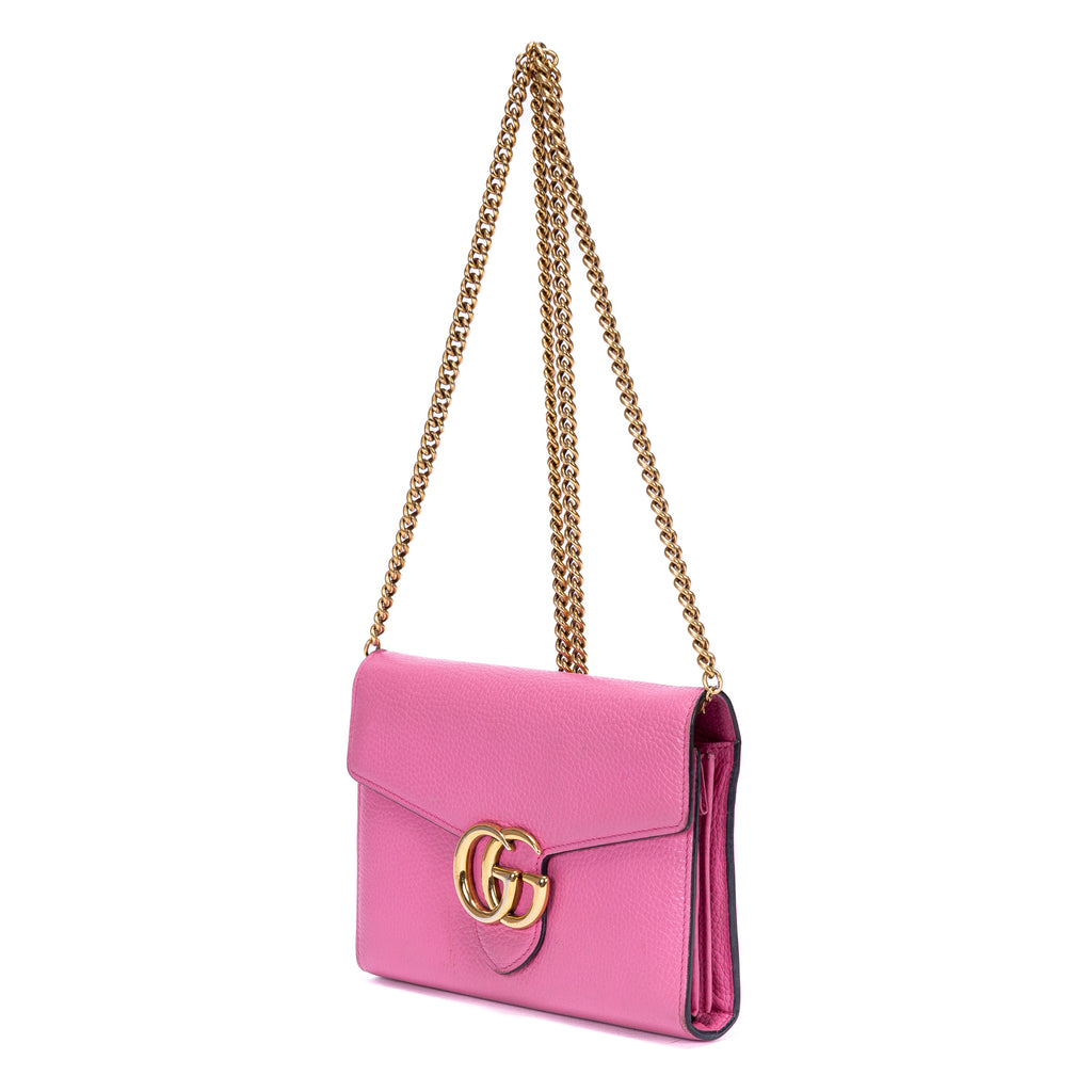 Shoulder Bag Marmont Wallet On Chain Pink Pebbled Leather