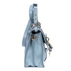 Handbag Aby Day Small Blue Grained Leather