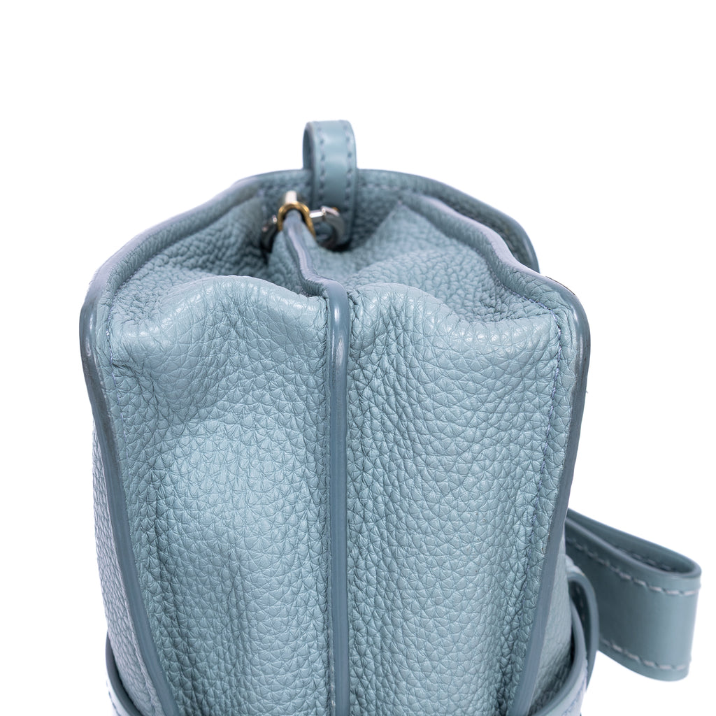 Handbag Aby Day Small Blue Grained Leather