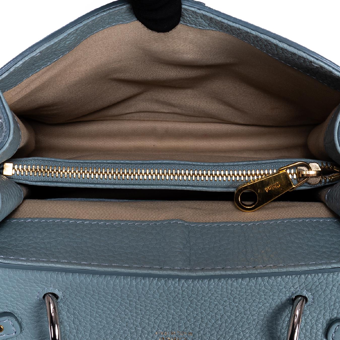 Handbag Aby Day Small Blue Grained Leather