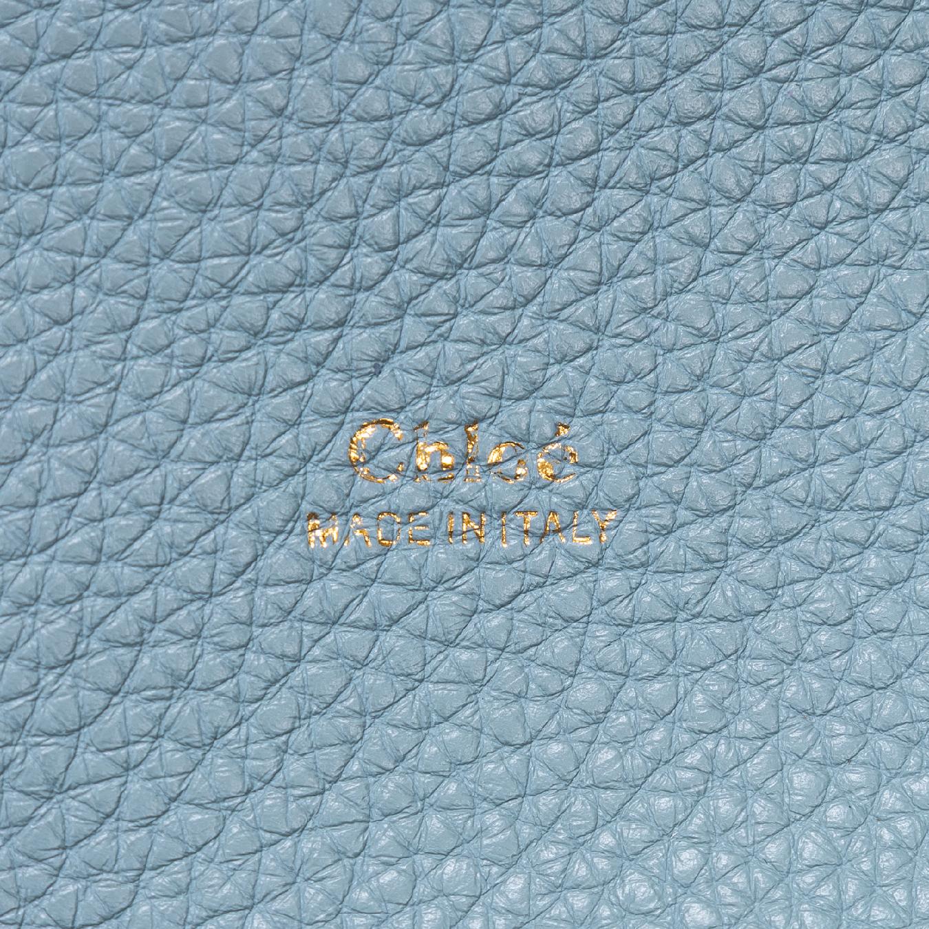 Handbag Aby Day Small Blue Grained Leather