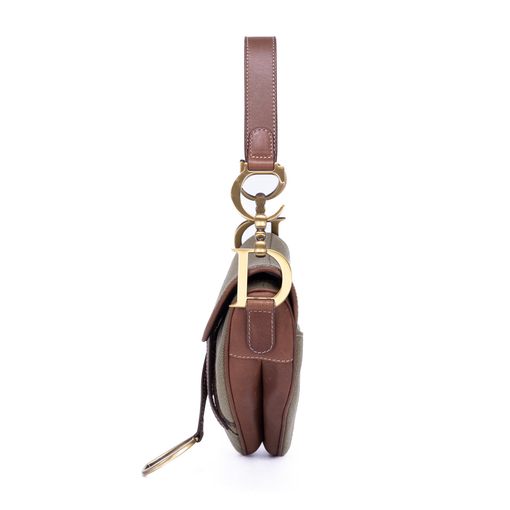 Bolso de mano Saddle 2003 Lona caqui marrón