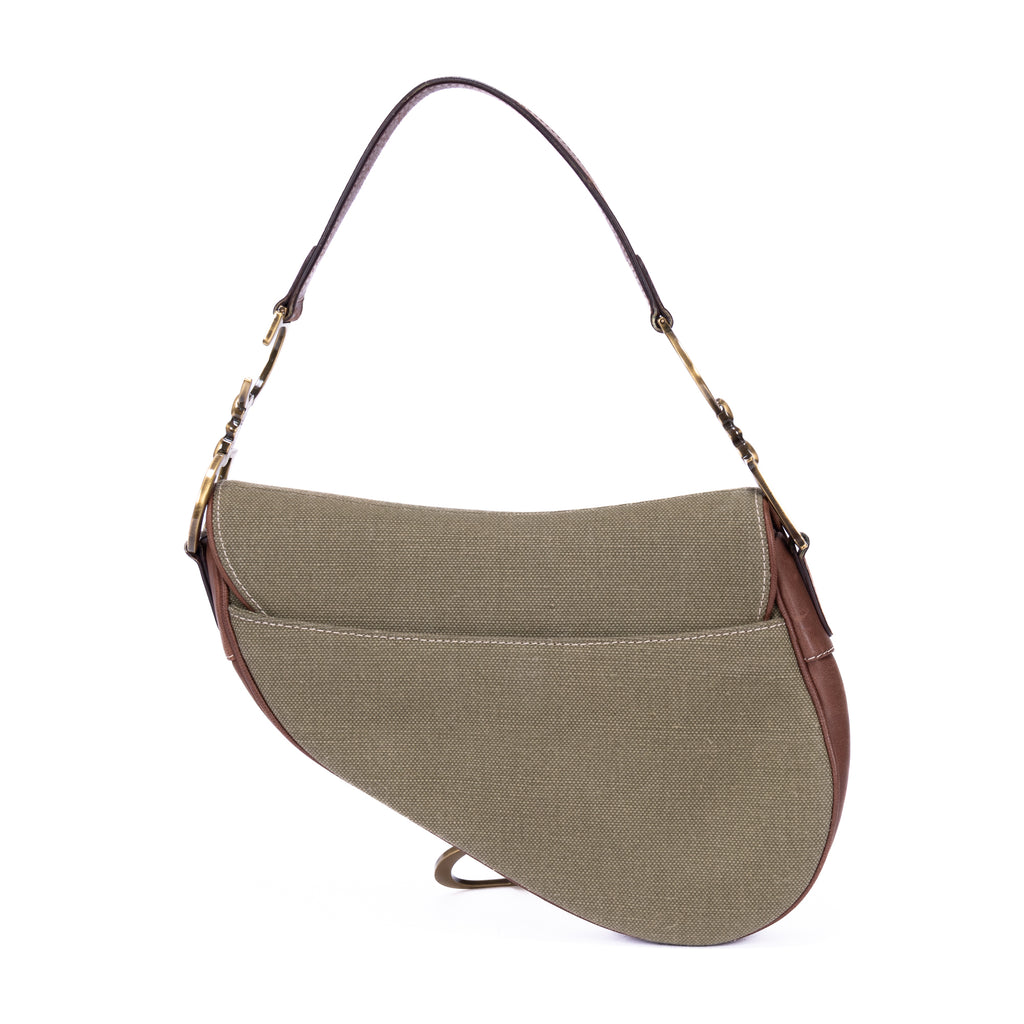 Bolso de mano Saddle 2003 Lona caqui marrón