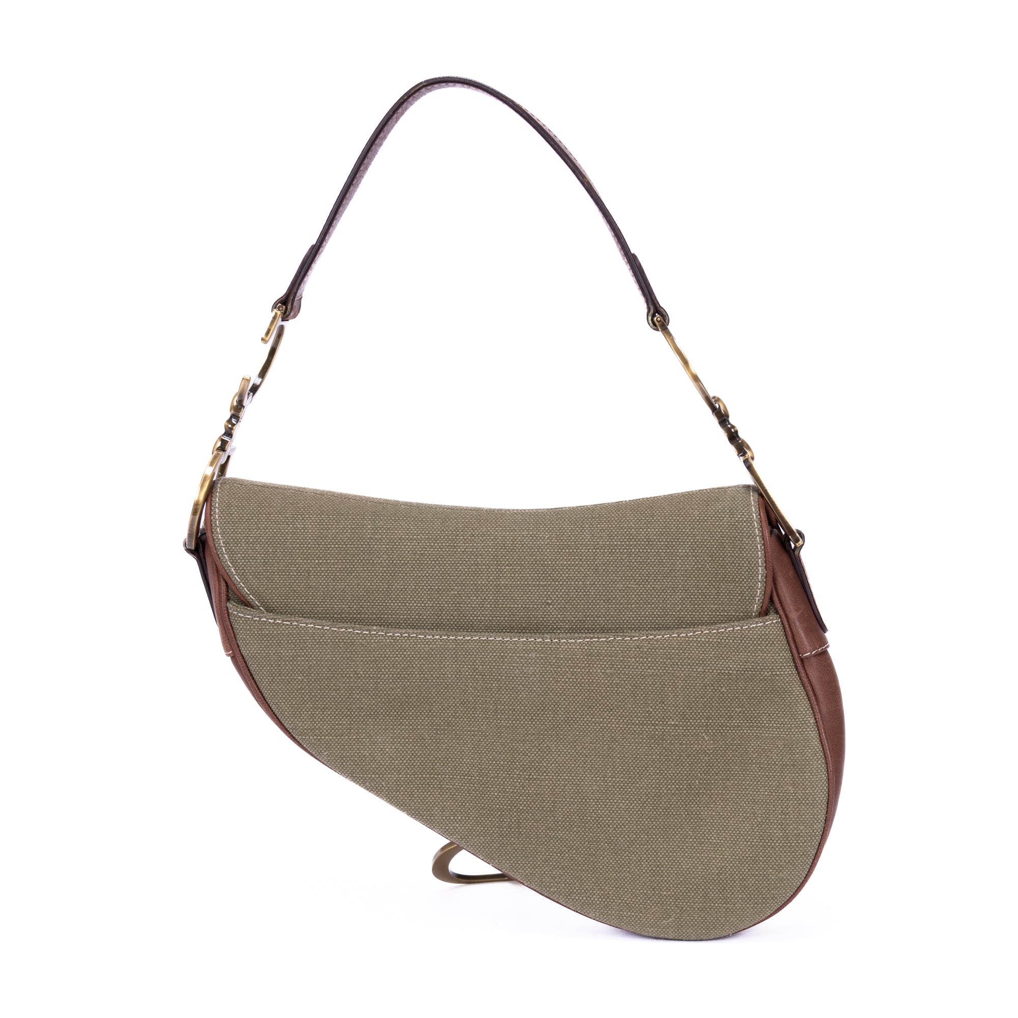 Bolso de mano Saddle 2003 Lona caqui marrón