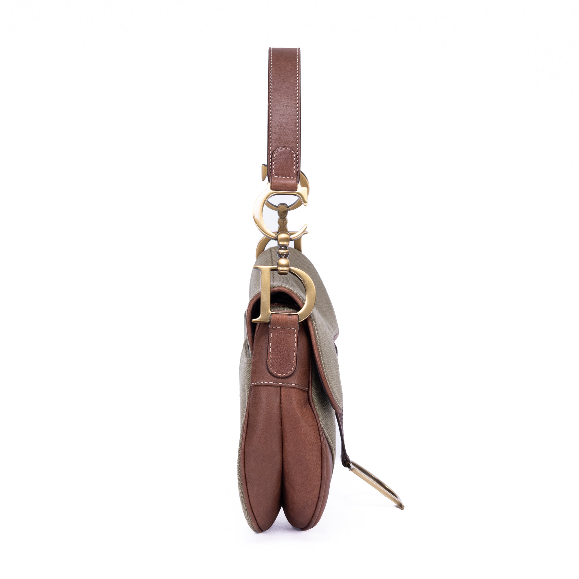 Bolso de mano Saddle 2003 Lona caqui marrón