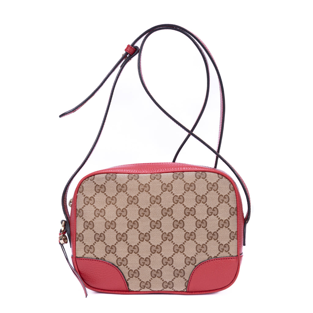 Sac appareil photo Bree GG Canvas à porter épaule ou croisé Rouge toile monogramme GG