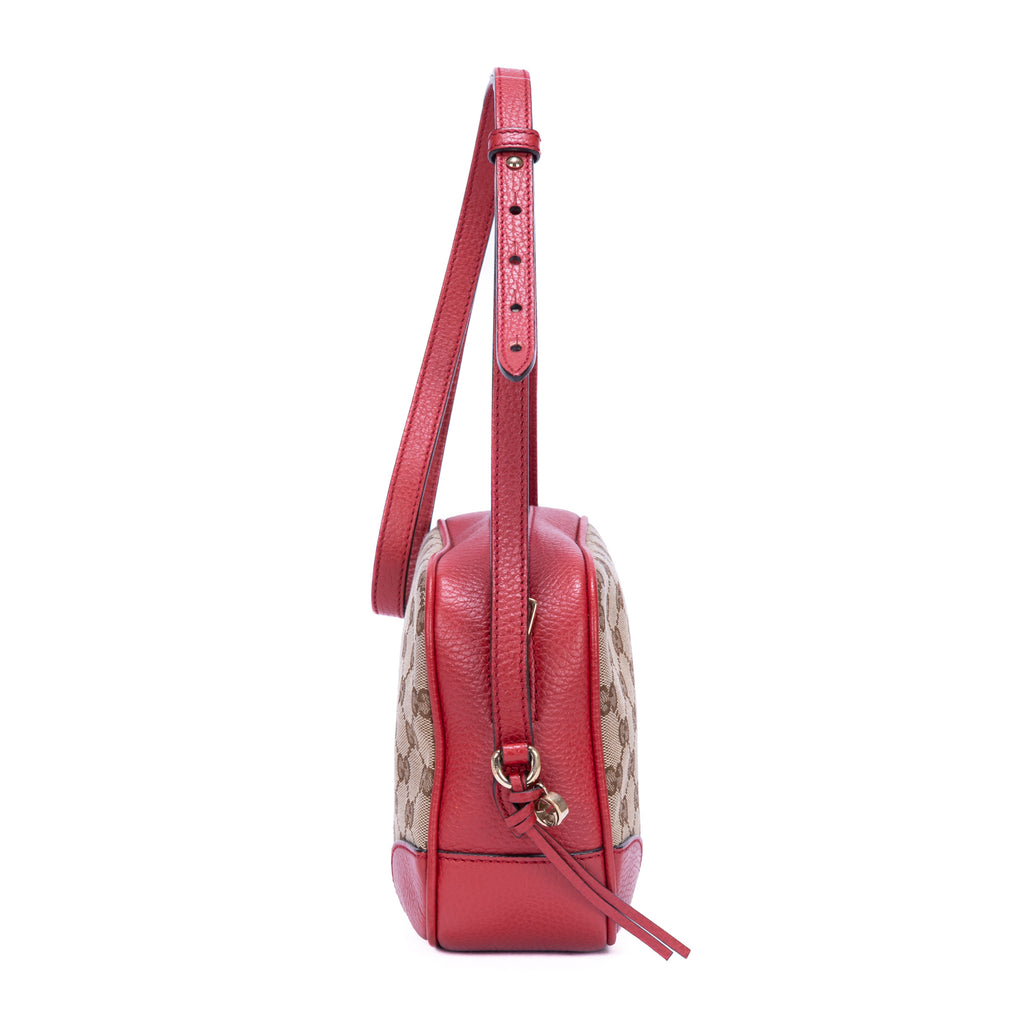 Sac appareil photo Bree GG Canvas à porter épaule ou croisé Rouge toile monogramme GG