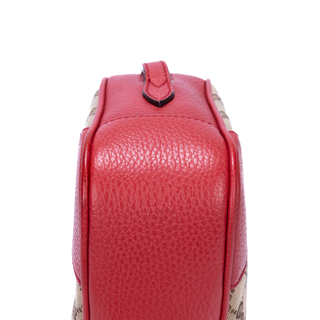 Sac appareil photo Bree GG Canvas à porter épaule ou croisé Rouge toile monogramme GG