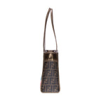 Bolso de Hombro Zucca Metallic Tote Pequeño Lona Zucchino Oro Tabaco