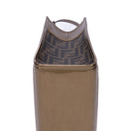 Bolso de Hombro Zucca Metallic Tote Pequeño Lona Zucchino Oro Tabaco