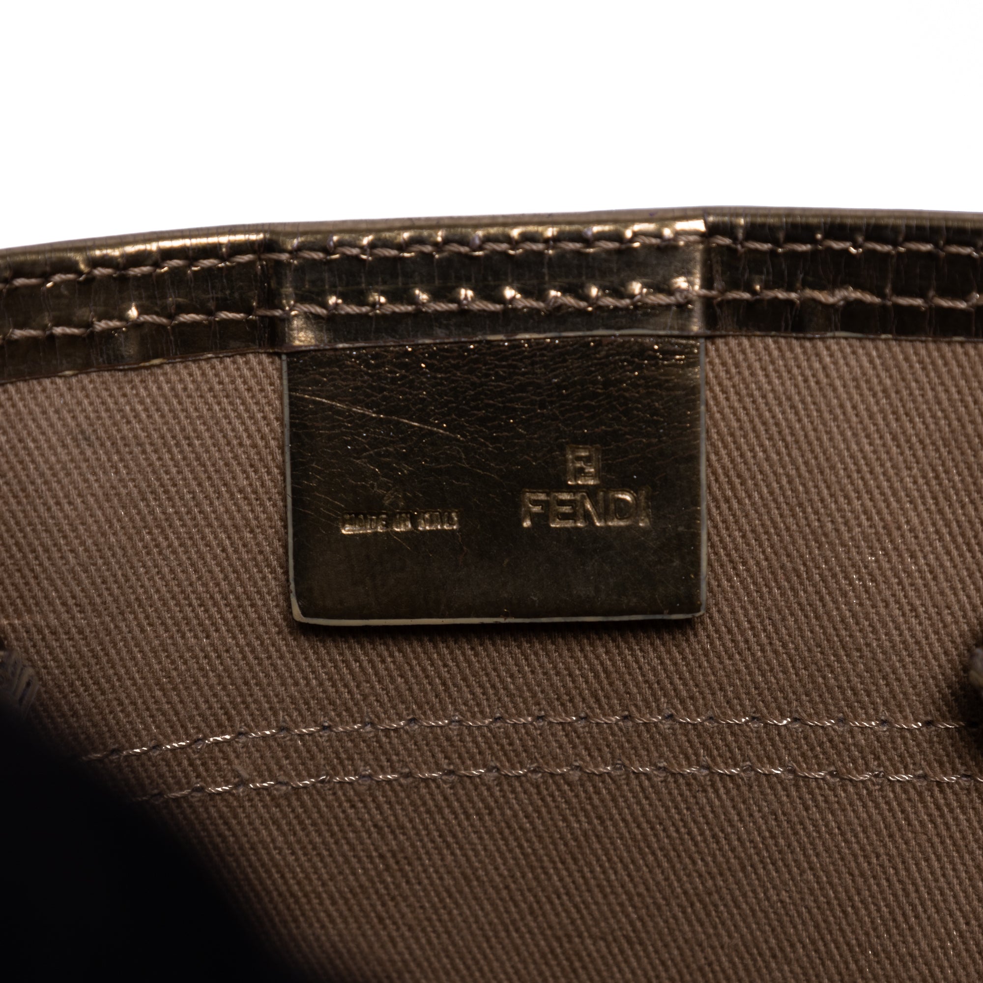 Shoulder Bag Zucca Metallic Tote Small Tobacco Gold Zucchino Canvas