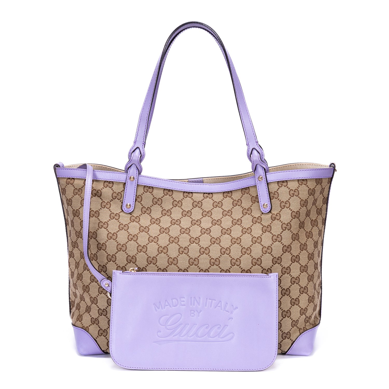 Bolso de Hombro Jacquard 2 Vías Shopper Lona GG Monograma Lila