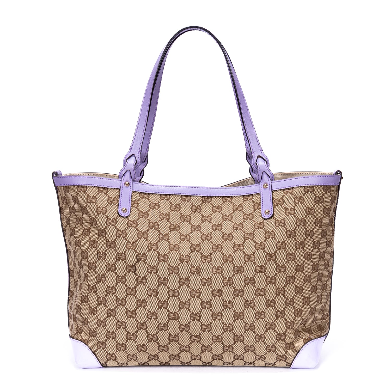 Bolso de Hombro Jacquard 2 Vías Shopper Lona GG Monograma Lila
