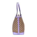 Bolso de Hombro Jacquard 2 Vías Shopper Lona GG Monograma Lila