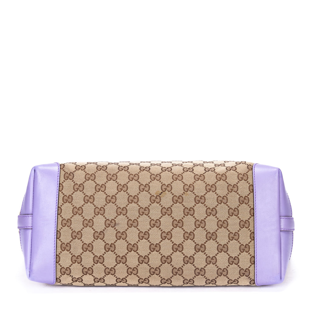 Bolso de Hombro Jacquard 2 Vías Shopper Lona GG Monograma Lila