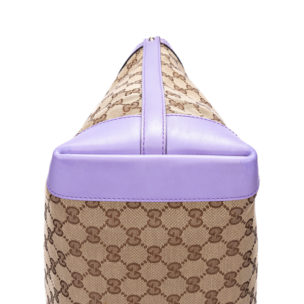 Bolso de Hombro Jacquard 2 Vías Shopper Lona GG Monograma Lila