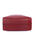 Bolso de hombro Roll Tote lona con rayas Pequin rojo oscuro
