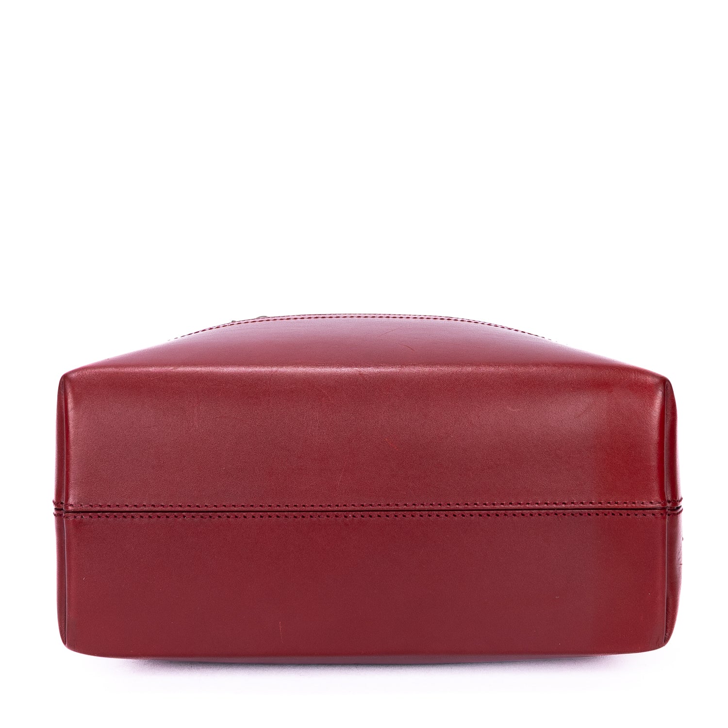 Bolso de hombro Roll Tote lona con rayas Pequin rojo oscuro