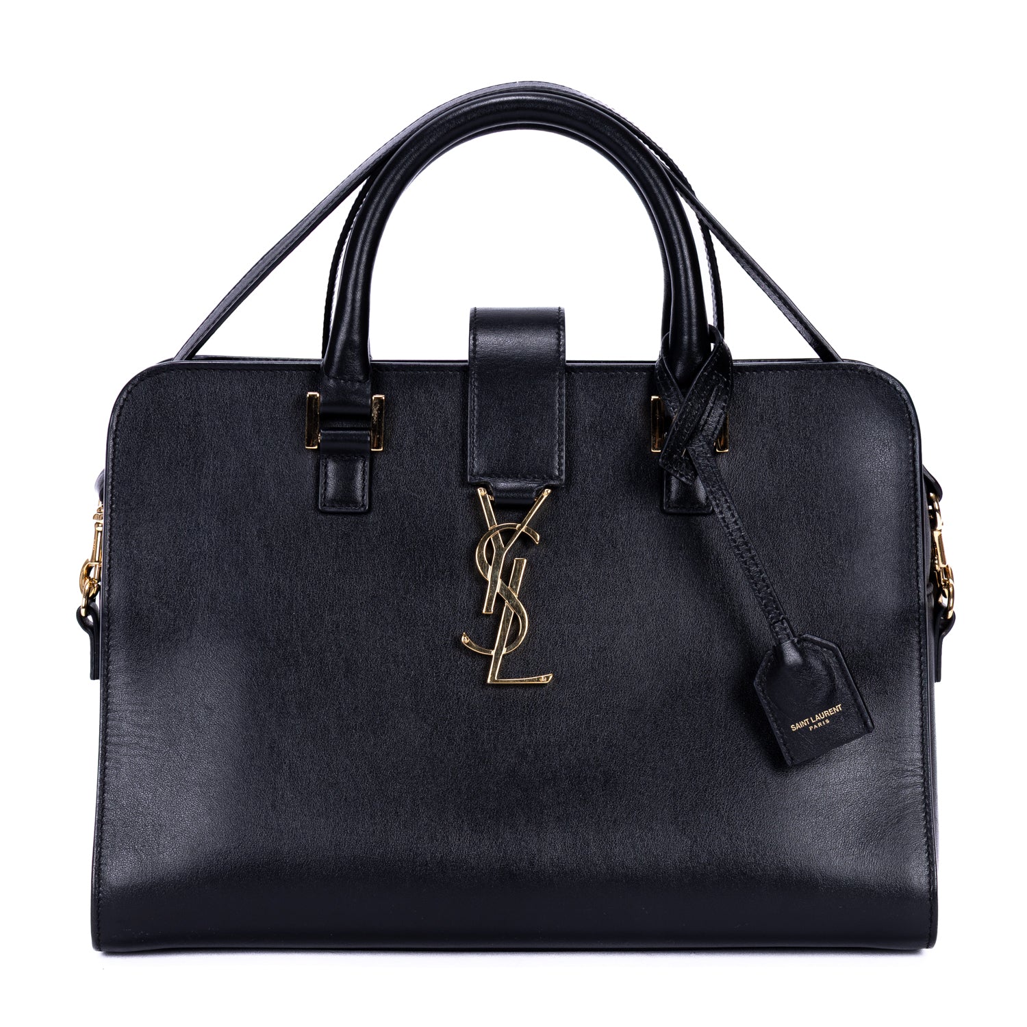 Shoulder Bag Baby Cabas Tote Black Smooth Leather