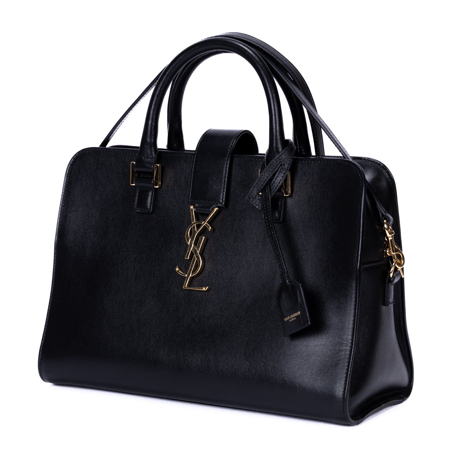 Shoulder Bag Baby Cabas Tote Black Smooth Leather