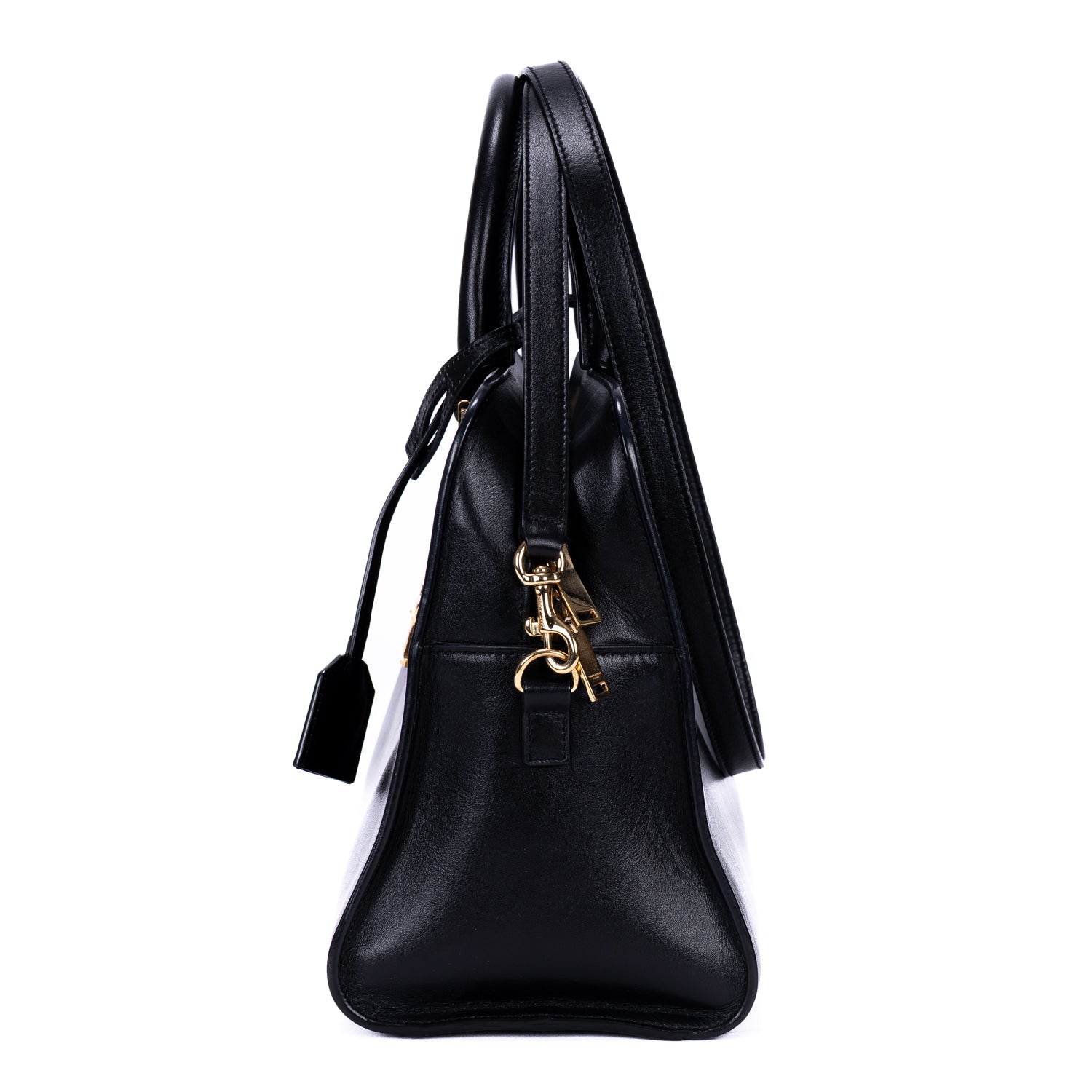 Shoulder Bag Baby Cabas Tote Black Smooth Leather
