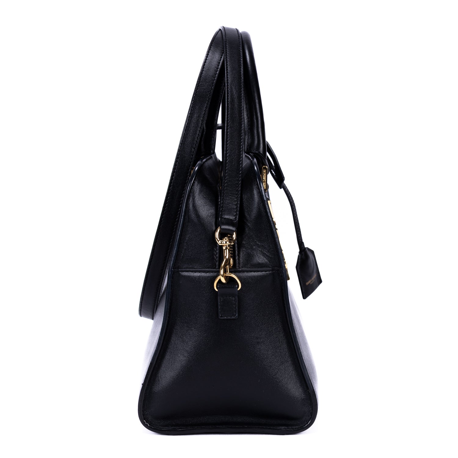 Shoulder Bag Baby Cabas Tote Black Smooth Leather