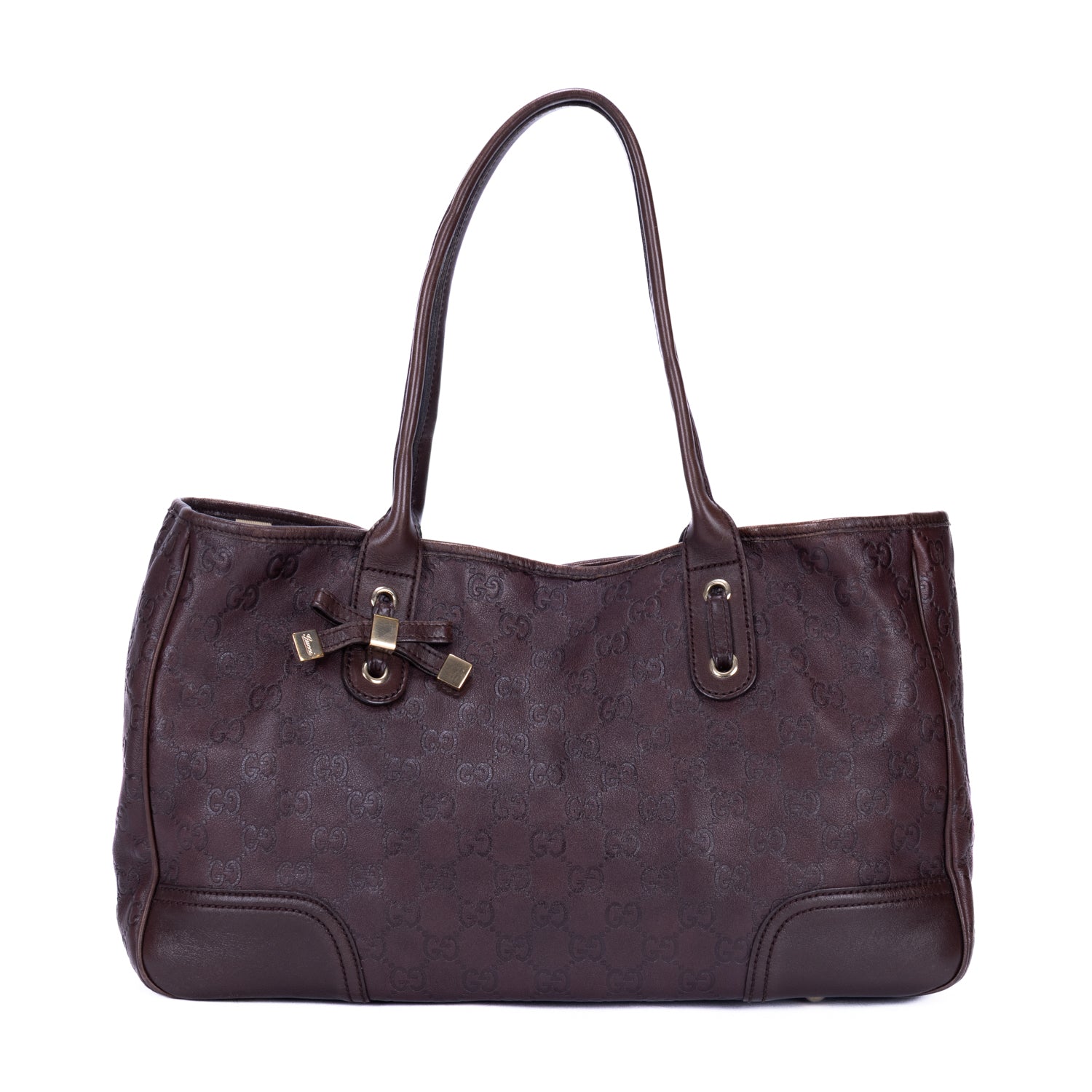 Shoulder Bag Prince Tote Medium Dark Brown Guccissima Leather