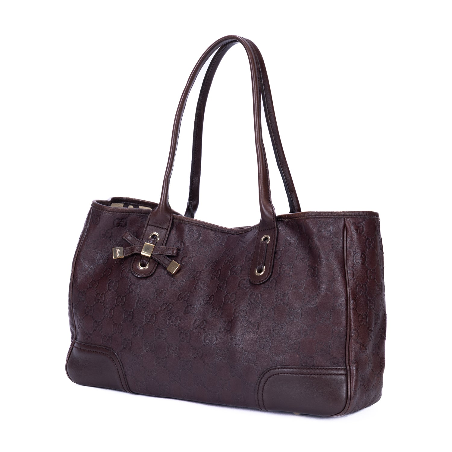 Shoulder Bag Prince Tote Medium Dark Brown Guccissima Leather