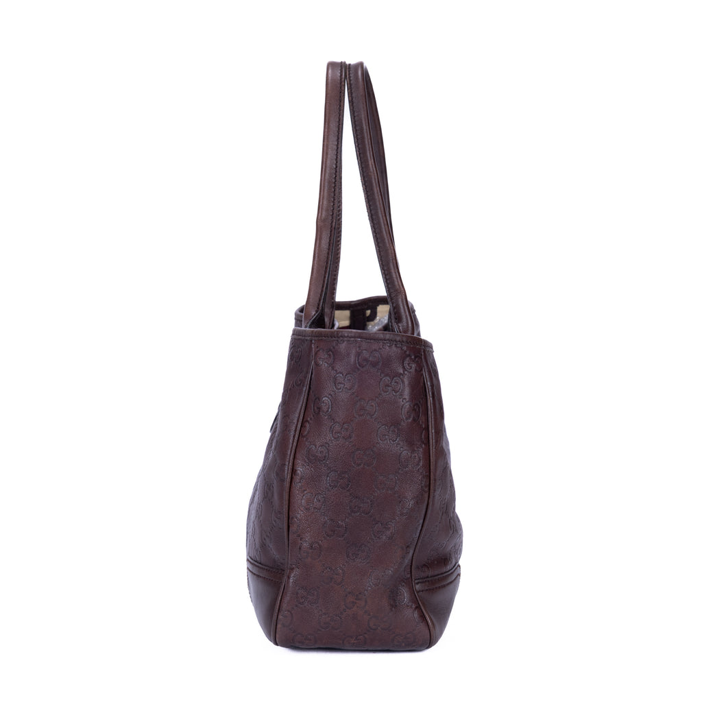 Sac à bandoulière Prince Fourre-tout moyen en cuir Guccissima marron foncé