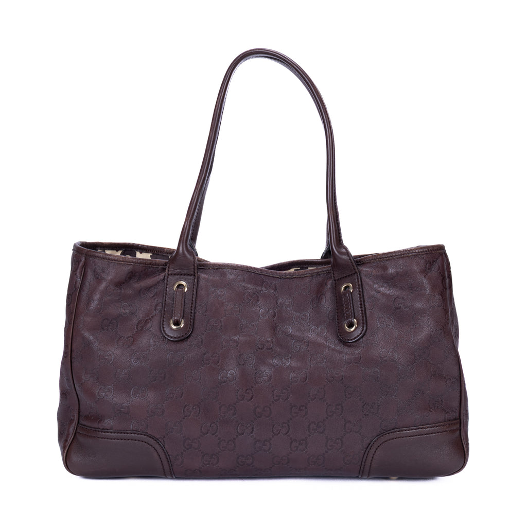 Sac à bandoulière Prince Fourre-tout moyen en cuir Guccissima marron foncé