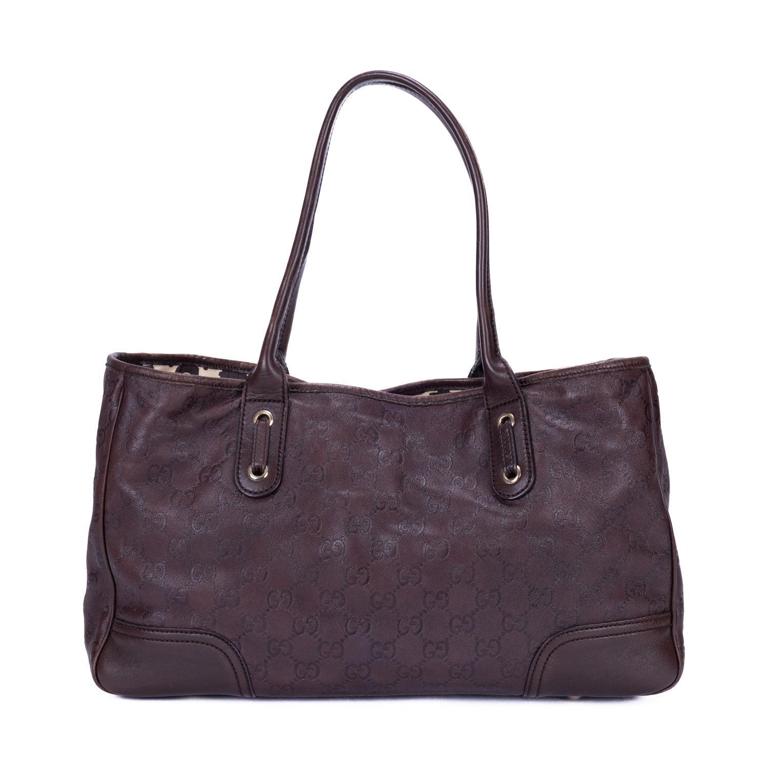 Shoulder Bag Prince Tote Medium Dark Brown Guccissima Leather