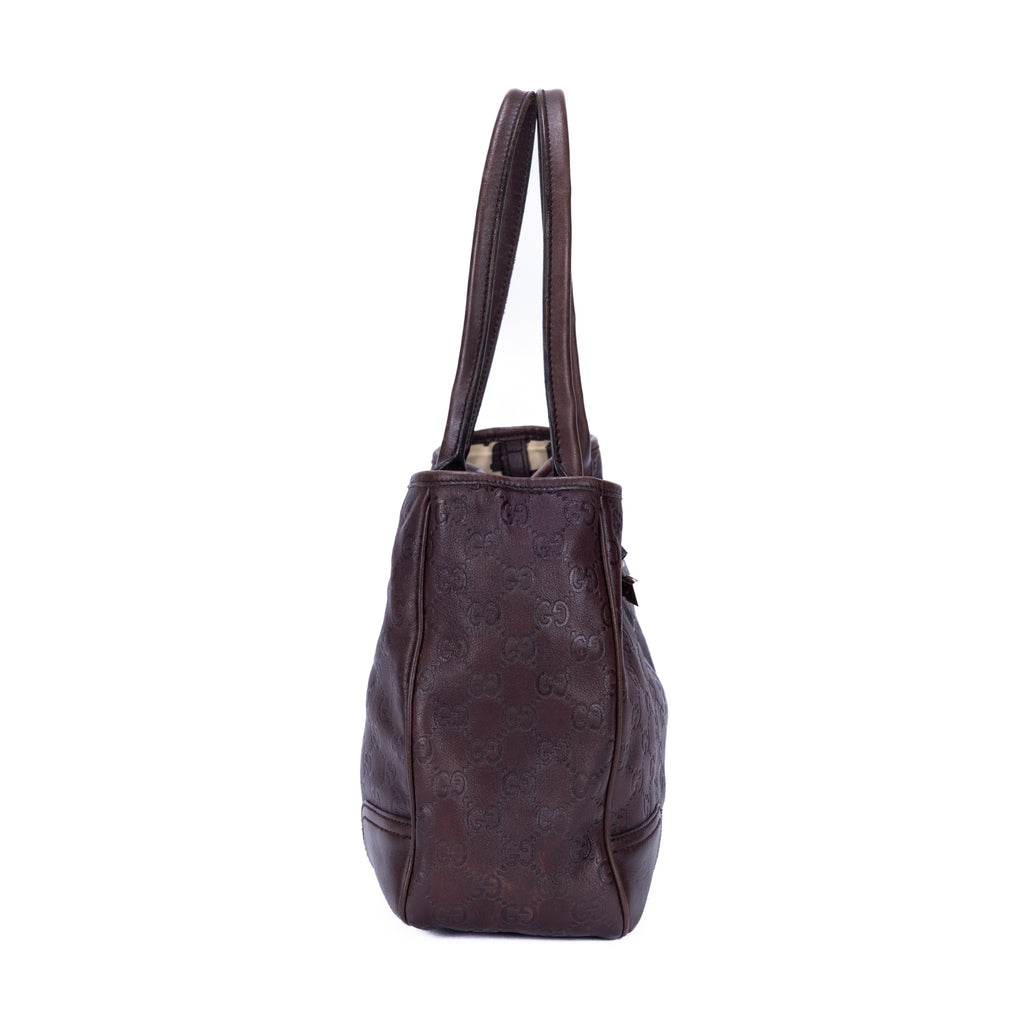 Sac à bandoulière Prince Fourre-tout moyen en cuir Guccissima marron foncé