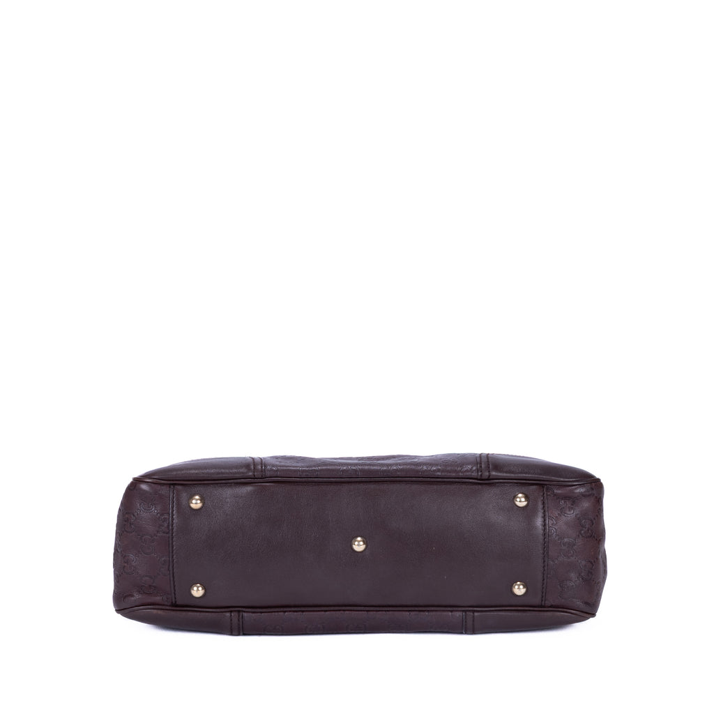 Sac à bandoulière Prince Fourre-tout moyen en cuir Guccissima marron foncé