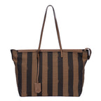 Sac cabas Requin toile Pequin rayée marron