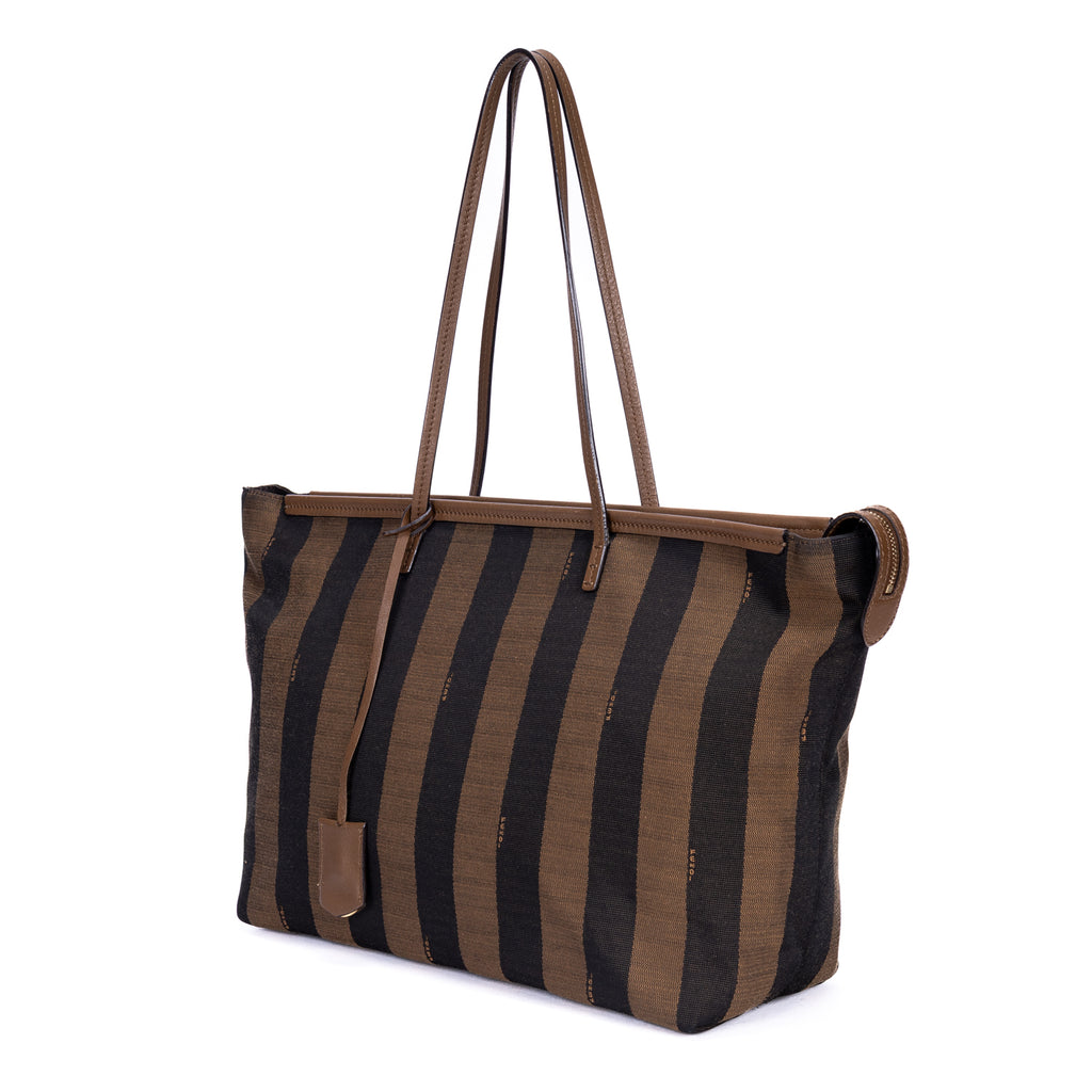 Sac cabas Requin toile Pequin rayée marron