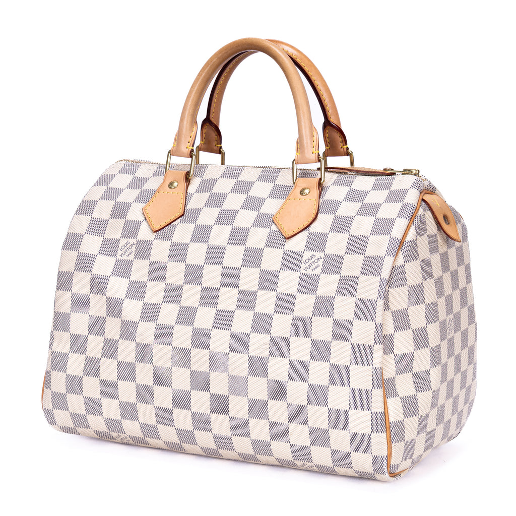 Bolso de mano Speedy 30 Damier Azur color marfil