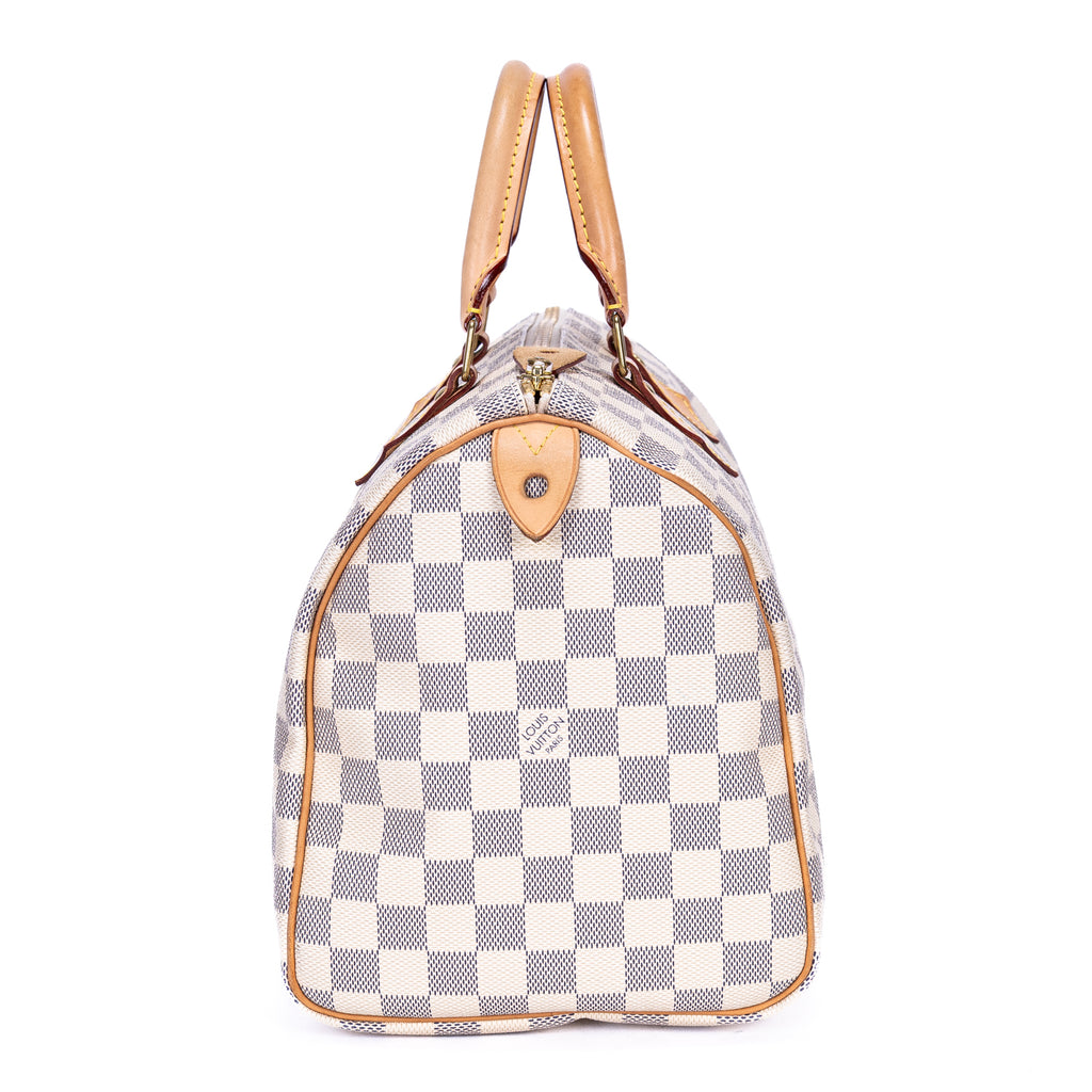 Bolso de mano Speedy 30 Damier Azur color marfil